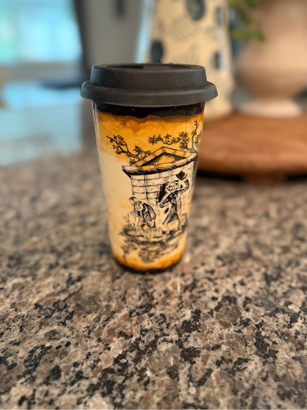 Disneyland Disney Haunted Mansion travel style ceramic lidded mug
